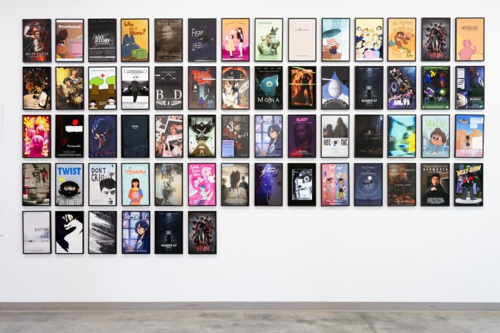 A large grid of wall-mounted portrait frame posters for Dynamic Media projects
